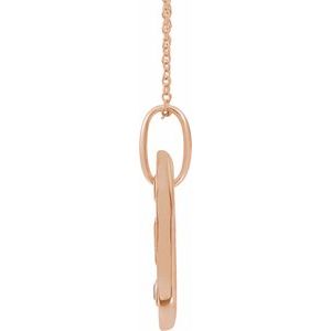 14K Rose Initial S .05 CT Natural Diamond 16-18" Necklace - BN & CO JEWELRY
