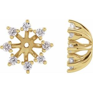 14K Yellow 1/2 CTW Natural Diamond Earring Jackets with 6 mm ID - BN & CO JEWELRY