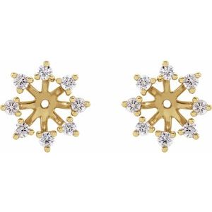 14K Yellow 1/2 CTW Natural Diamond Earring Jackets with 6 mm ID - BN & CO JEWELRY