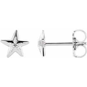 Sterling Silver 6.7x6.6 mm Starfish Earrings - BN & CO JEWELRY