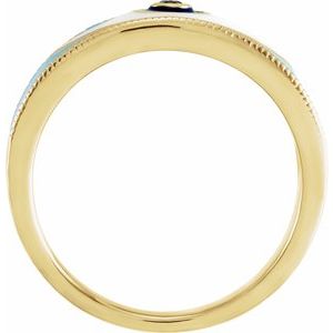 14K Yellow Blue Sapphire Evil Eye Ring - BN & CO JEWELRY