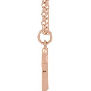 14K Rose Initial R Dangle 18" Necklace - BN & CO JEWELRY