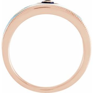 14K Rose Blue Sapphire Evil Eye Ring - BN & CO JEWELRY