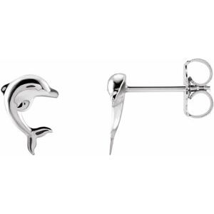 Sterling Silver 9.1x6.4 mm Dolphin Earrings - BN & CO JEWELRY