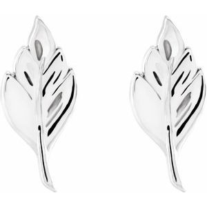 Sterling Silver 13x5.8 mm Leaf Earrings - BN & CO JEWELRY