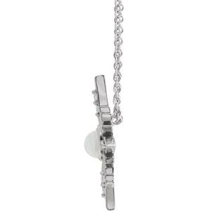 Sterling Silver Natural Rainbow Moonstone & .08 CTW Natural Diamond Celestial 16-18" Necklace - BN & CO JEWELRY
