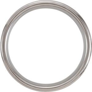 Tungsten 8 mm Flat Edge Band with Mother of Pearl Inlay Size 11.5 - BN & CO JEWELRY