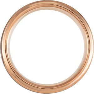 Black & 18K Rose Gold PVD Tungsten 8 mm Beveled-Edge Band Size 12 with Satin Finish - BN & CO JEWELRY