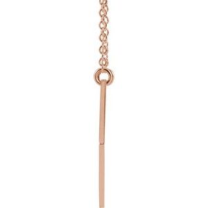 14K Rose 14 mm Engravable Hexagon 16" Necklace - BN & CO JEWELRY