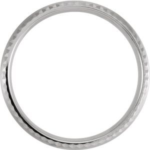 14K White 7 mm Faceted Edge Band with Satin Finish - BN & CO JEWELRY