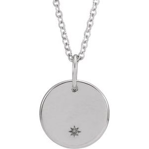Sterling Silver Round Starburst 16-18" Necklace - BN & CO JEWELRY