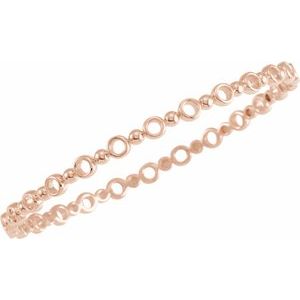 14K Rose 4.4 mm Geometric Bangle 7" Bracelet - BN & CO JEWELRY