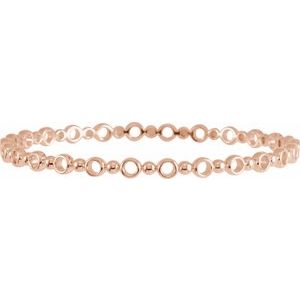 14K Rose 4.4 mm Geometric Bangle 7" Bracelet - BN & CO JEWELRY