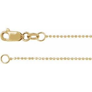 14K Yellow 1 mm Hollow Diamond-Cut Bead 16" Chain - BN & CO JEWELRY