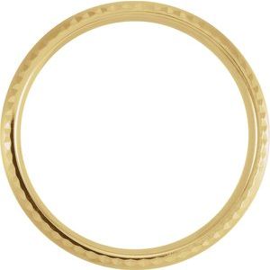 14K Yellow 7 mm Faceted Edge Band with Satin Finish - BN & CO JEWELRY