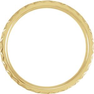 14K Yellow 6 mm Scalloped Edge Band with Satin Finish Size 8.5 - BN & CO JEWELRY