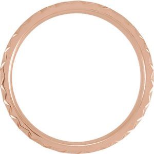 14K Rose 6 mm Scalloped Edge Band with Satin Finish Size 10 - BN & CO JEWELRY