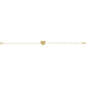18K Yellow Gold-Plated Sterling Silver Heart 7-8" Bracelet - BN & CO JEWELRY