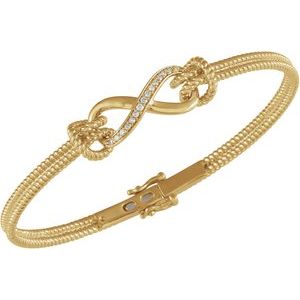14K Yellow 1/8 CTW Natural Diamond Bangle 6 1/2â€ Bracelet - BN & CO JEWELRY
