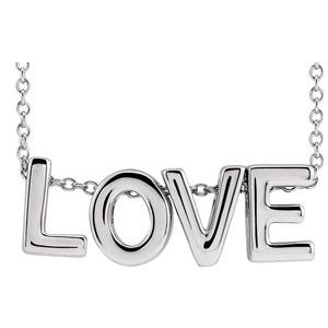 Sterling Silver Love 16-18" Necklace - BN & CO JEWELRY