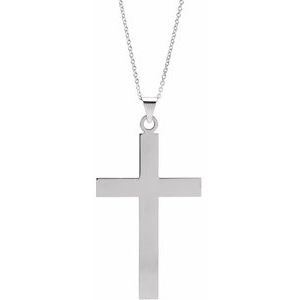 Sterling Silver 39 x 25 mm Cross 18" Necklace - BN & CO JEWELRY