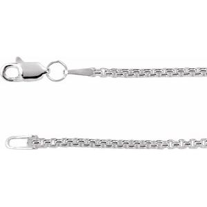 14K White 1.8 mm Rounded Box 16" Chain - BN & CO JEWELRY