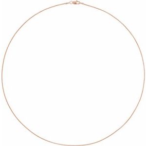 14K Rose 1 mm Rounded Box 24" Chain - BN & CO JEWELRY