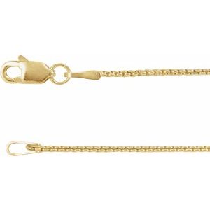 14K Yellow 1 mm Rounded Box 20" Chain - BN & CO JEWELRY