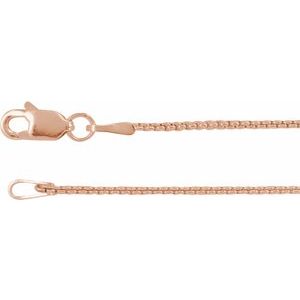 14K Rose 1 mm Rounded Box 7" Chain - BN & CO JEWELRY