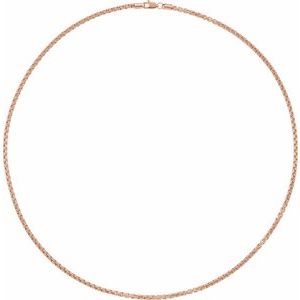 14K Rose 2.6 mm Rounded Box 24" Chain - BN & CO JEWELRY