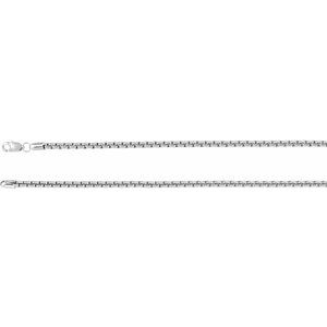 14K White 2.6 mm Rounded Box 20" Chain - BN & CO JEWELRY