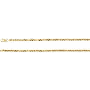 14K Yellow 2.6 mm Rounded Box Chain 8" Bracelet - BN & CO JEWELRY