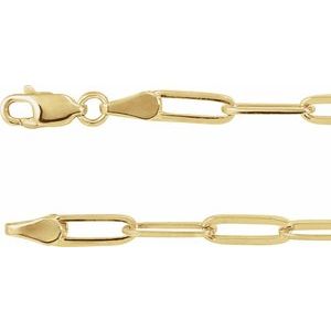 14K Yellow 3.85 mm Elongated Flat Link 16" Chain - BN & CO JEWELRY