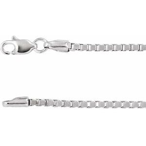 14K White 1.82 mm Box 18" Chain - BN & CO JEWELRY