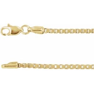 14K Yellow 1.82 mm Box 18" Chain - BN & CO JEWELRY