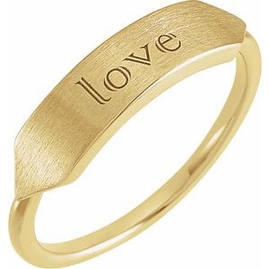 14K Yellow 19.7x5 mm Geometric Signet Ring - BN & CO JEWELRY