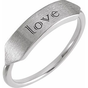 14K White 19.7x5 mm Geometric Signet Ring - BN & CO JEWELRY