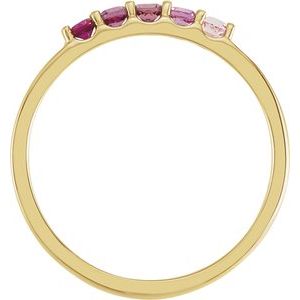 14K Yellow Natural Pink Multi-Gemstone Midi Ring - BN & CO JEWELRY