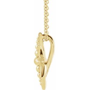 14K Yellow Beaded Starburst 16-18" Necklace - BN & CO JEWELRY