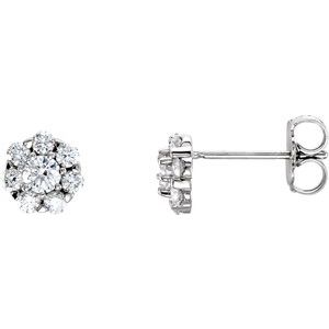 14K White 3/4 CTW Natural Diamond Cluster Earrings - BN & CO JEWELRY