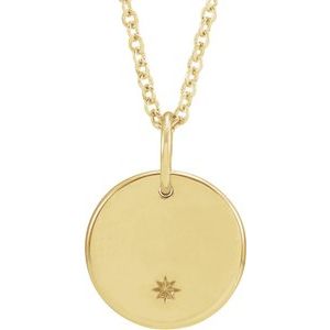 14K Yellow Round Starburst 16-18" Necklace - BN & CO JEWELRY