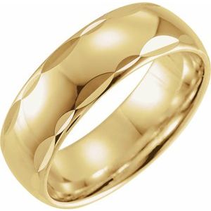 14K Yellow 7 mm Scalloped Edge Band - BN & CO JEWELRY