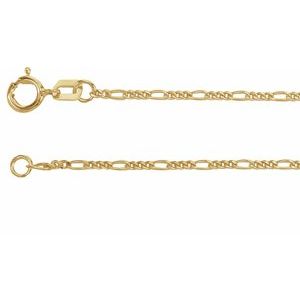14K Yellow 1.28 mm Concave Figaro 7" Chain - BN & CO JEWELRY