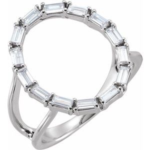 14K White 1/2 CTW Natural Diamond Negative Space Ring - BN & CO JEWELRY