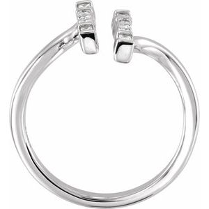 14K White 1/6 CTW Natural Diamond Double Bar Ring - BN & CO JEWELRY