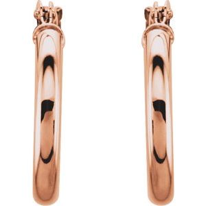 14K Rose 15 mm Huggie Hoop Earrings - BN & CO JEWELRY