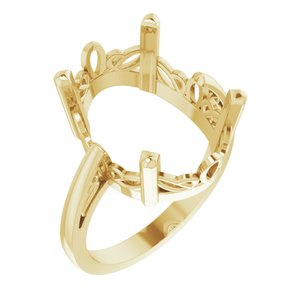 16 x 12 mm 14K Yellow Solitaire Ring - BN & CO JEWELRY