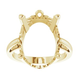 16 x 12 mm 14K Yellow Solitaire Ring - BN & CO JEWELRY