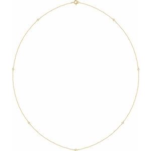 14K Yellow 1/4 CTW Natural Diamond 7-Station 24" Necklace - BN & CO JEWELRY