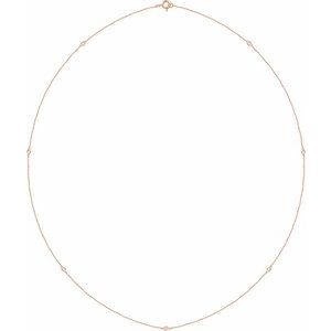14K Rose 1/4 CTW Natural Diamond 7-Station 24" Necklace - BN & CO JEWELRY